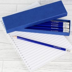 Box of 12 Personalised Blue HB Pencils