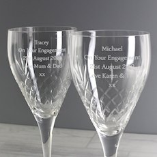 Pair of Crystal Wine Glasses