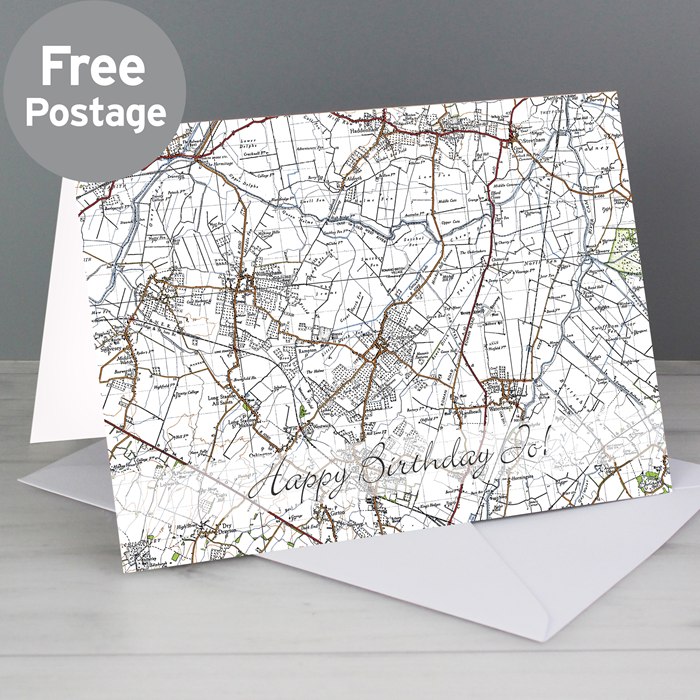Personalised 1945 - 1948 New Popular Map Card