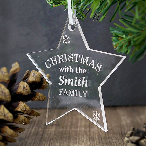 Personalised Acrylic Christmas Star Decoration  SpecialMoment.co.uk