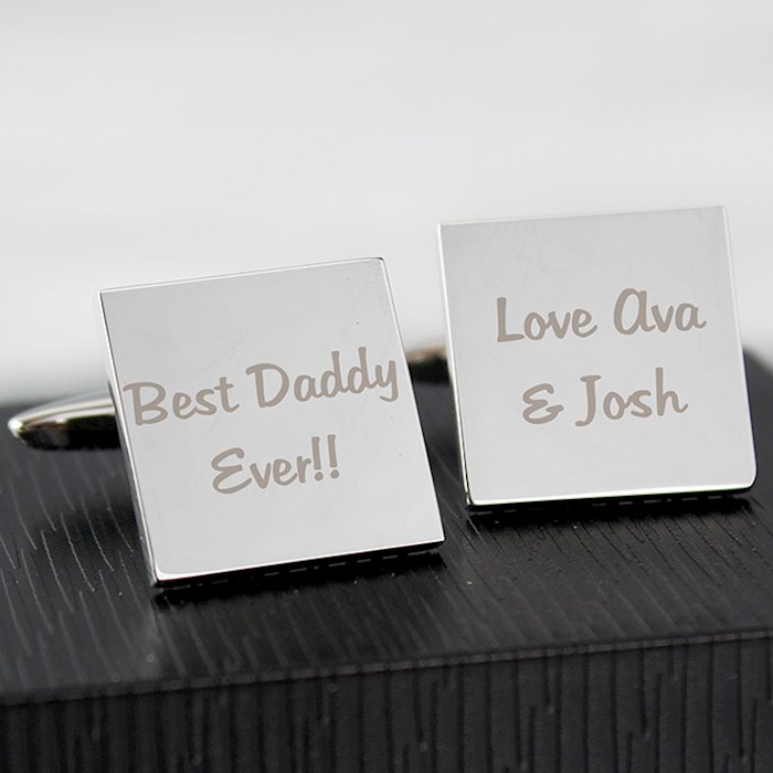Personalised Any Message Square Cufflinks - 2 lines