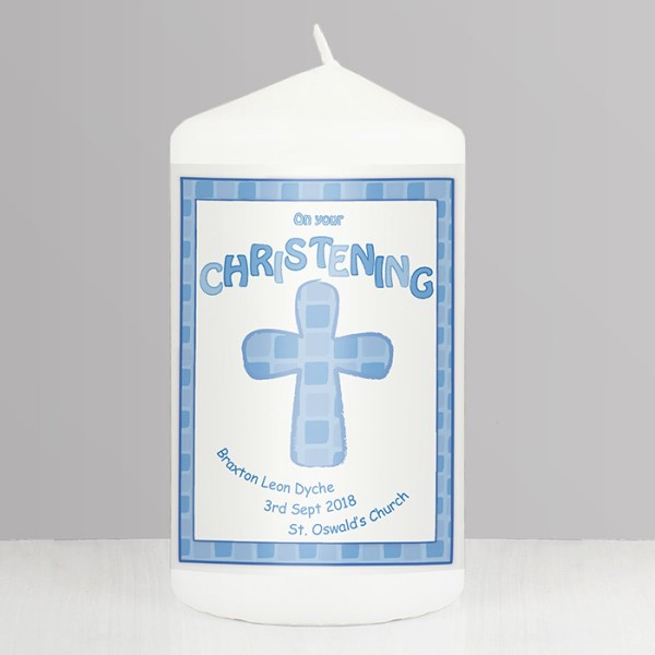 Blue Christening Candle SpecialMoment.co.uk