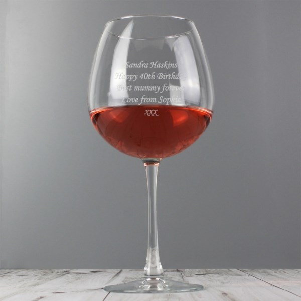 Personalised Bottle of Wine Glass