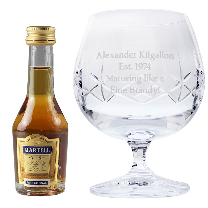 Personalized Crystal Brandy Decanter and Snifter Set