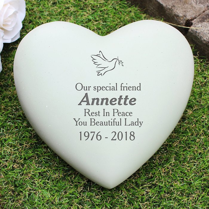 Personalised Dove Heart Memorial