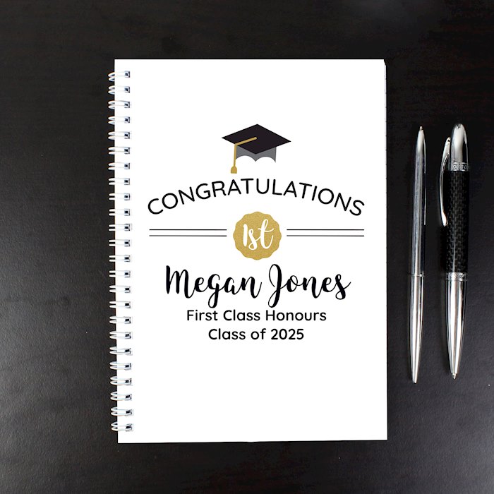 Note Book For Graduation Personalised Graduation A5 Notebook | SpecialMoment.co.uk