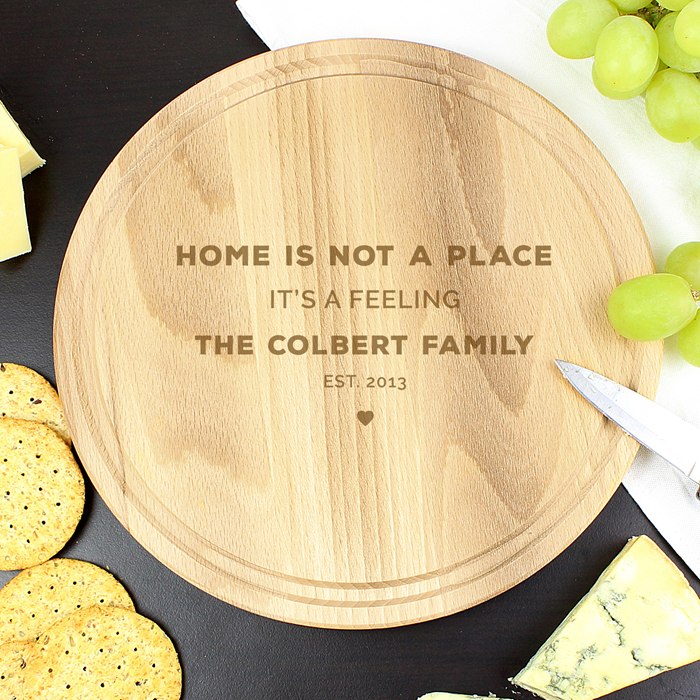 Personalised Heart Motif Round Chopping Board
