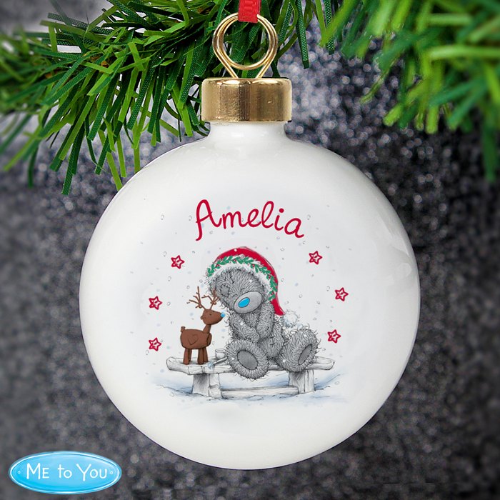 Personalised Me To You Reindeer Bauble