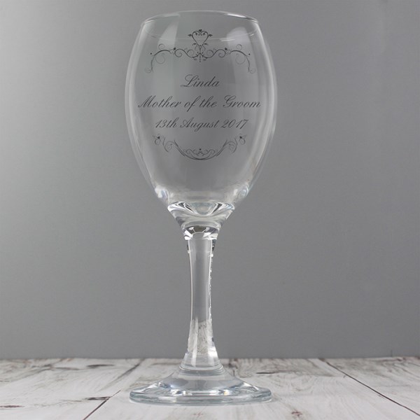 Ornate Swirl Wine Glass SpecialMoment.co.uk