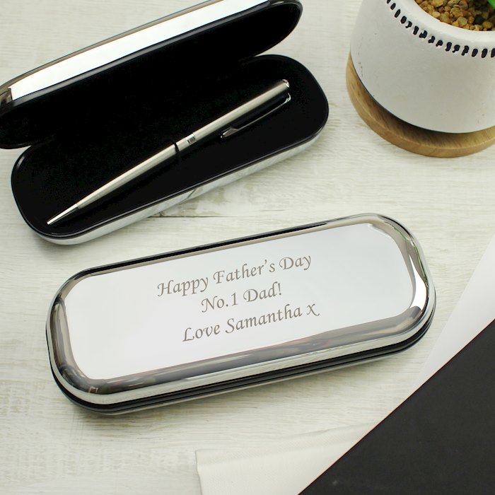 CustomDesign.Shop Personalized Metal Ballpoint Pen With Gift Box, Laser Engraved