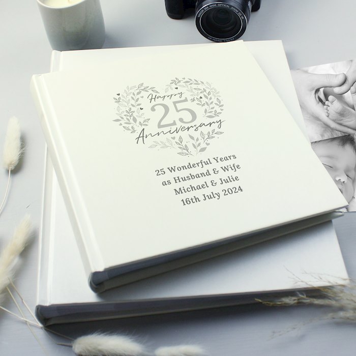 Personalised 25th Silver Wedding Anniversary Photo Album