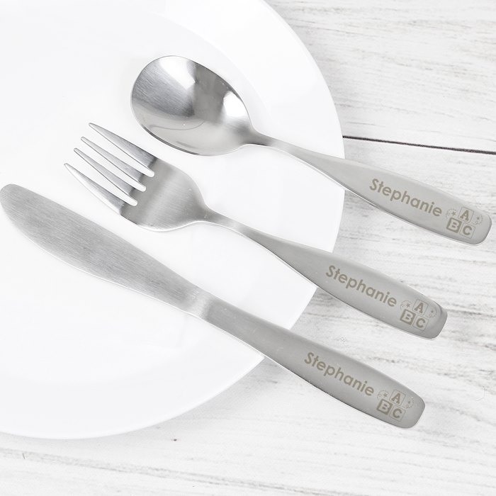 Personalised 3 Piece ABC Cutlery Set