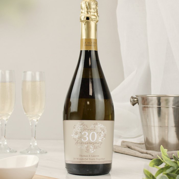 Personalised 30th Pearl Wedding Anniversary Prosecco