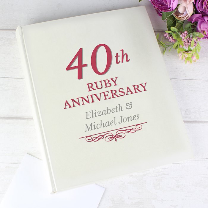 Personalised 40th Ruby Anniversary Traditional Photo Album