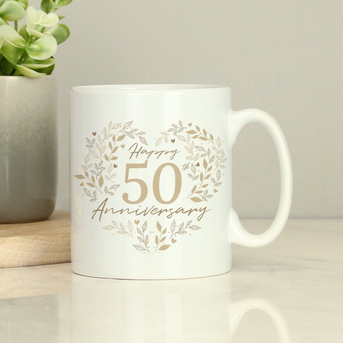 thumbnail image 2 of Handmade Personalised 50th Golden Wedding Anniversary Clock – 30cm Acrylic, Analogue 2 of 6