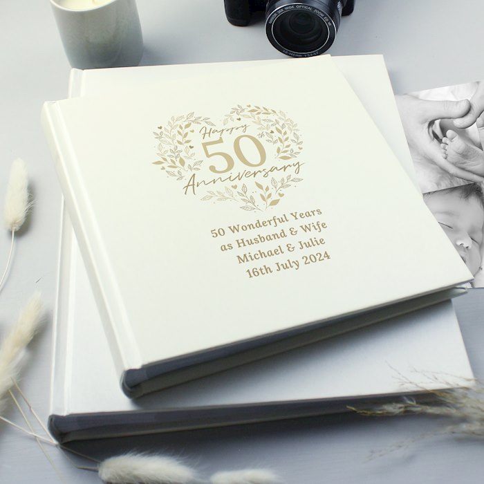 Personalised 50th Golden Wedding Anniversary photograph album 6x4 4x6 pictures