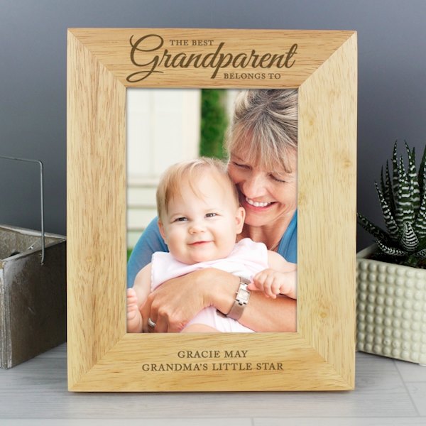 'The Best Grandparent' 5x7 Wooden Photo Frame SpecialMoment.co.uk