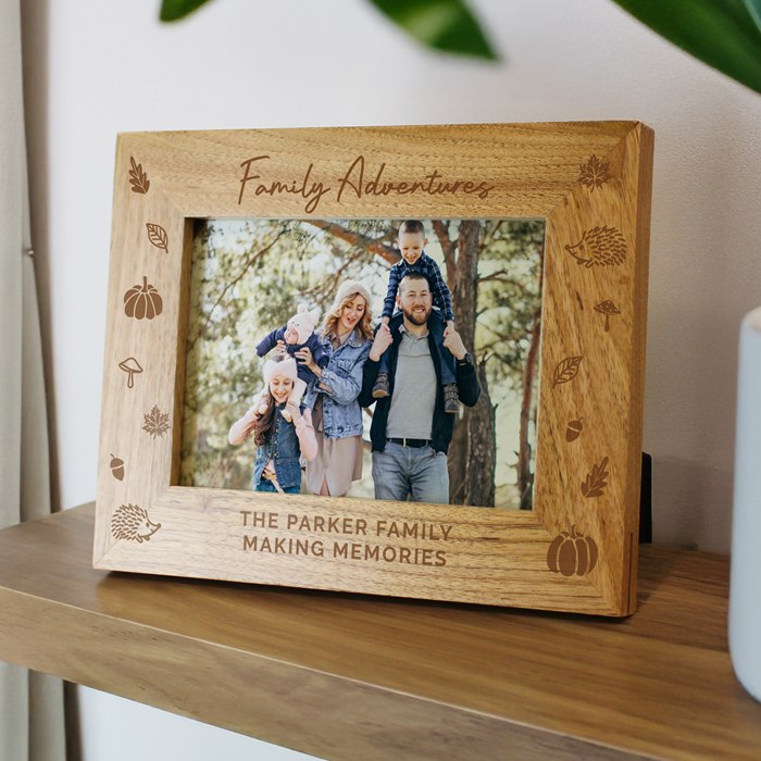 Personalised Autumn 6x4 Wooden Photo Frame
