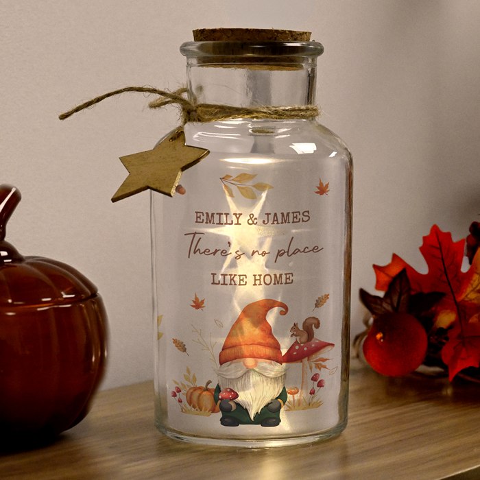 Personalised Autumn Gonk LED Light Up Jar