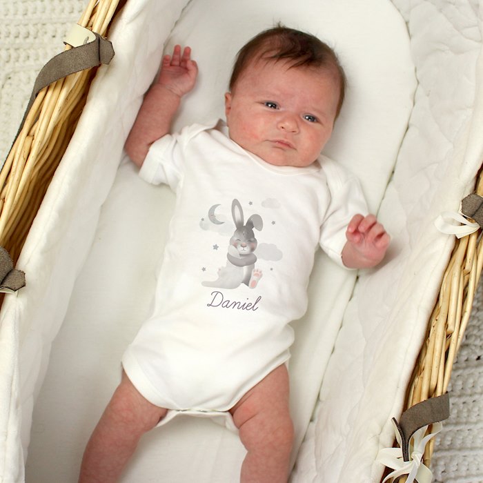 Personalised Baby Bunny 0-3 Months Baby Vest