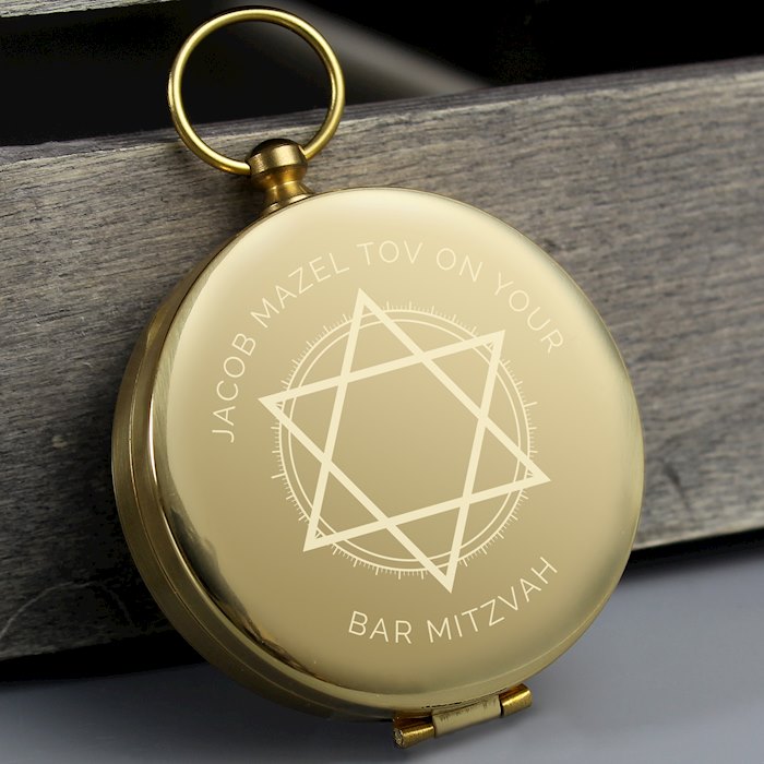 Personalised Bar and Bat Mitzvah Keepsake Compass