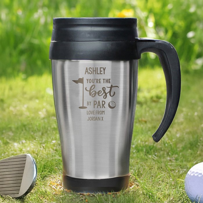 Personalised Best By Par Travel Mug