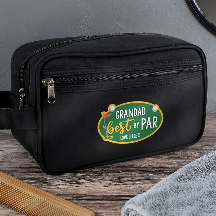 Personalised Best By Par Wash Bag