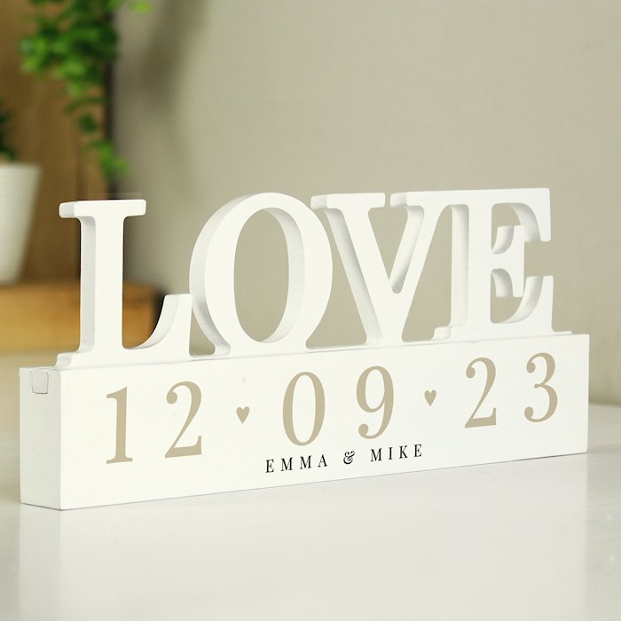 Personalised Big Date Wooden Love Ornament