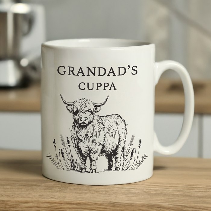 Personalised Black Highland Cow Mug