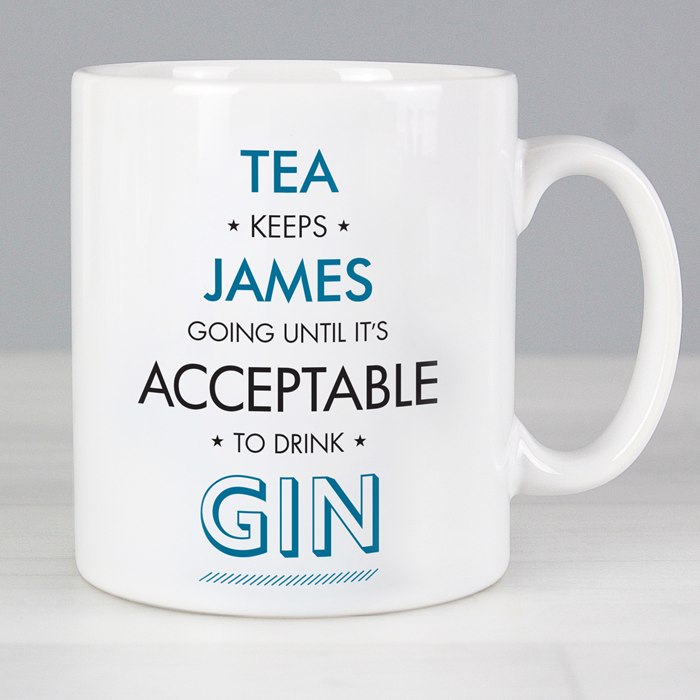 Personalised Blue Acceptable To Drink Mug