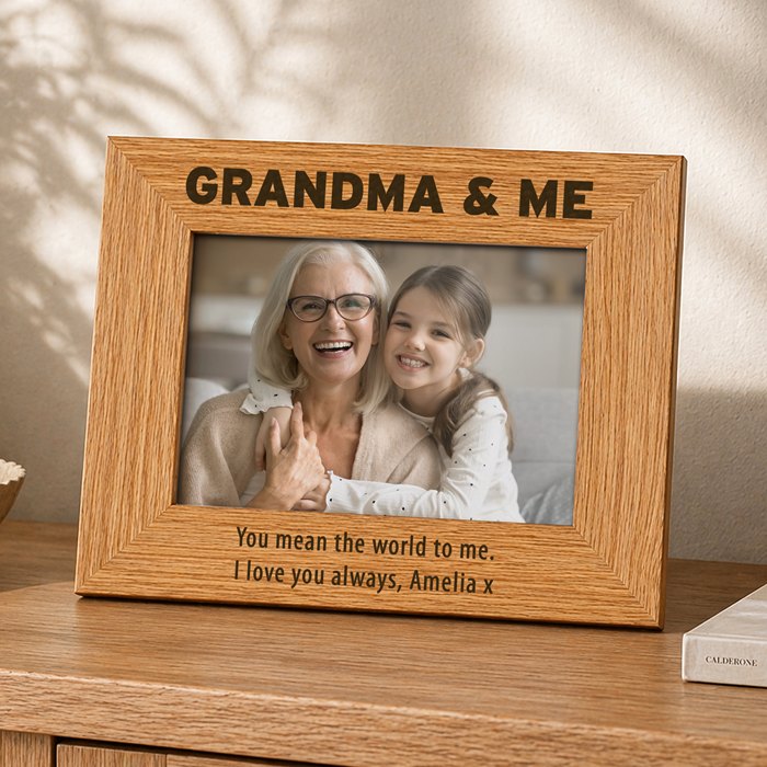 Personalised Bold Text 4x6 Wooden Photo Frame