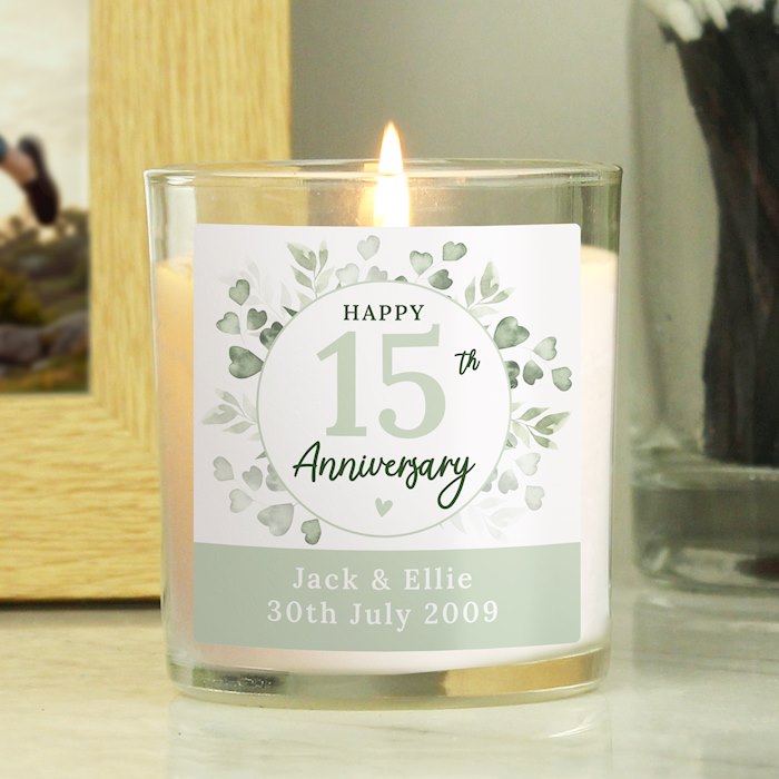 Personalised Botanical Anniversary Candle Jar