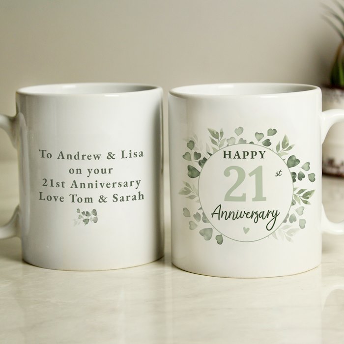 Personalised Botanical Anniversary Mug