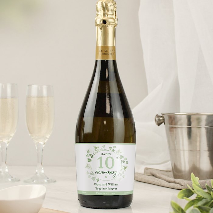 Personalised Botanical Anniversary Prosecco