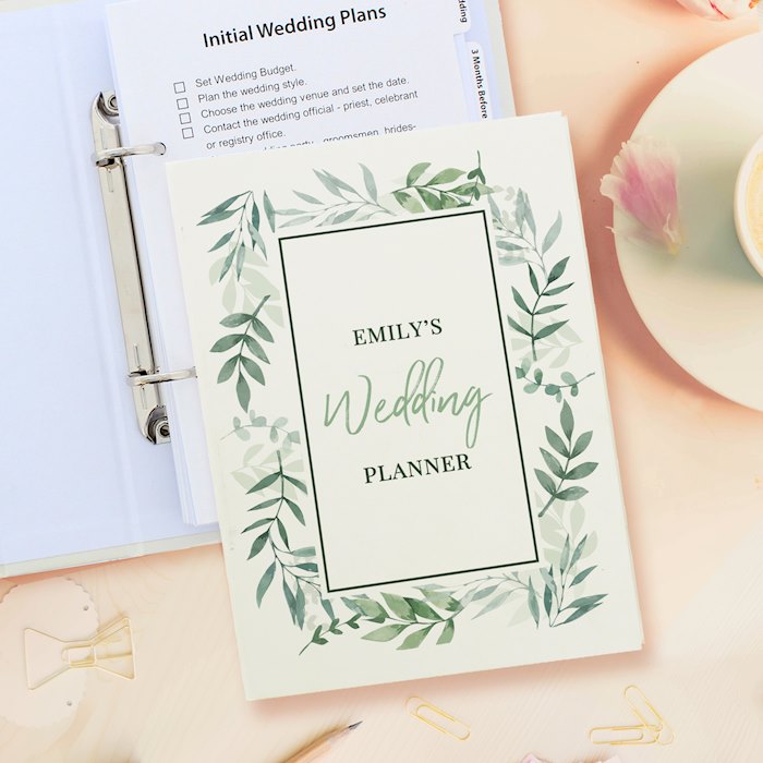 Personalised Botanical Border Wedding Planner