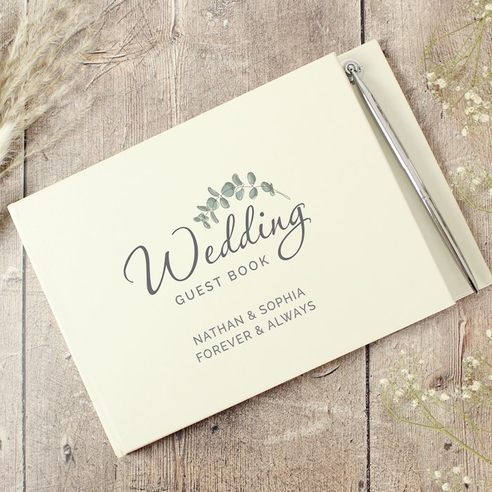 Personalised Botanical Wedding Guest Book & Pen
