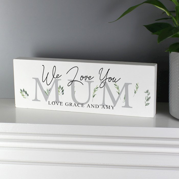 Personalised Botanical Wooden Mantel Decoration