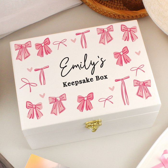 Personalised Bow Storage Box | SpecialMoment.co.uk