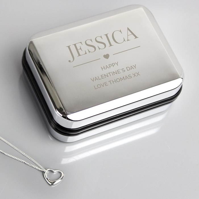 Personalised Box and Heart Necklace