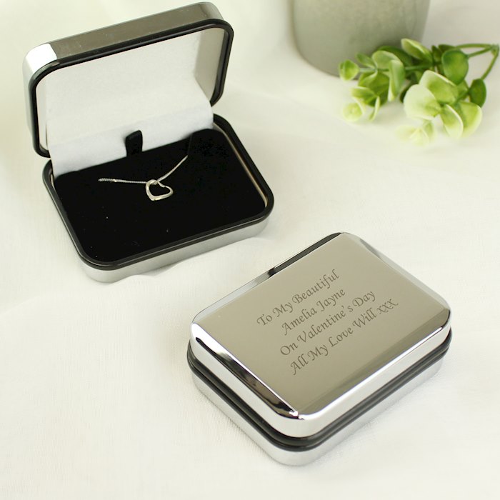 Personalised Box With Sterling Silver Heart Necklace