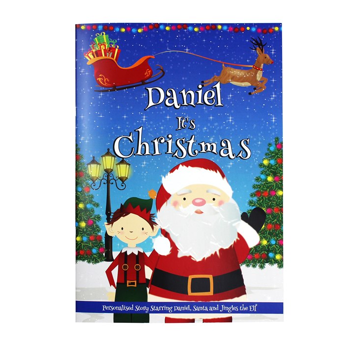 Personalised BOYS "It's Christmas" Story Book, Featuring Santa and his Elf Jingles
