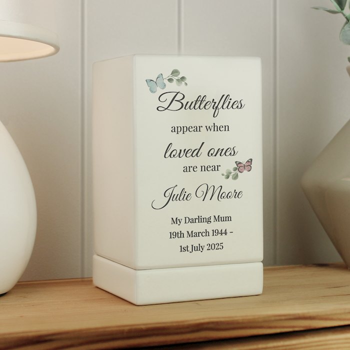 Personalised Butterflies Appear Small Wooden Urn