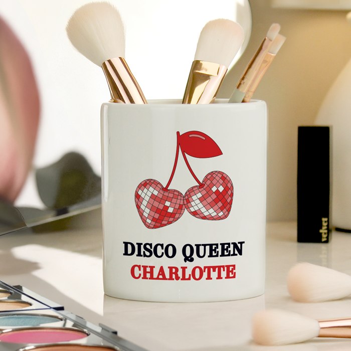 Personalised Cherry Make Up Brush Holder