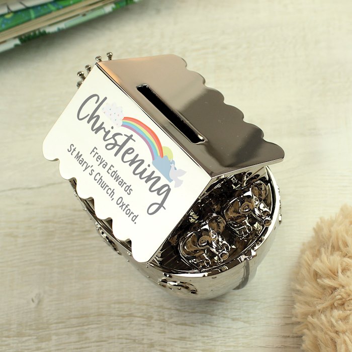 Personalised Christening Noahs Ark Money Box SpecialMoment.co.uk