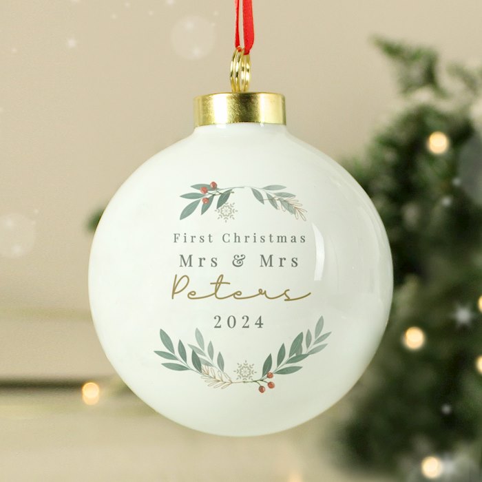 Personalised Christmas Foliage Bauble