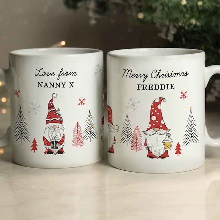 Personalised Christmas Gonk Pattern Mug