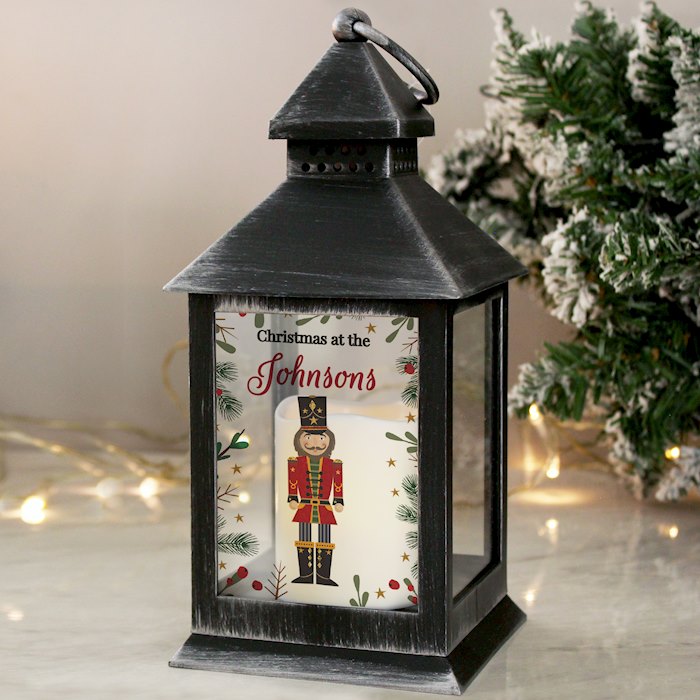 Personalised Christmas Nutcracker Black Lantern