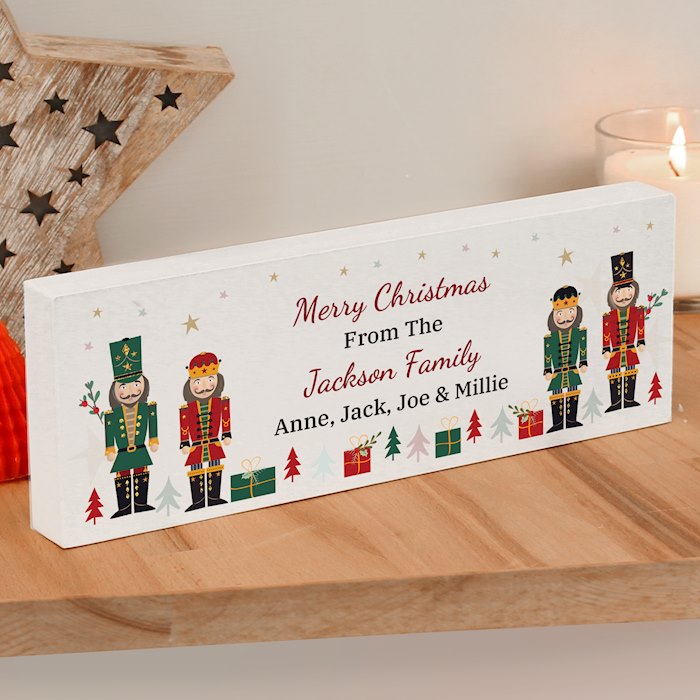 Personalised Christmas Nutcracker Wooden Mantel Decoration