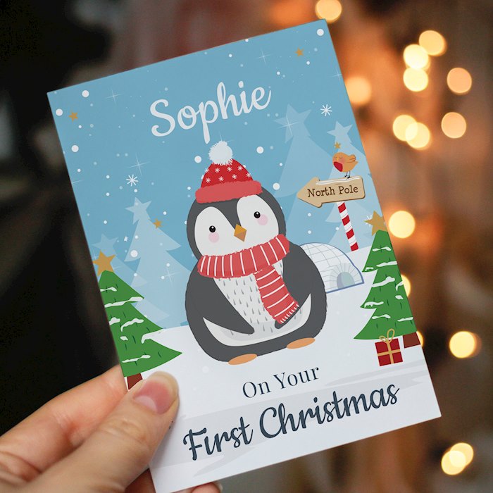 Personalised Christmas Penguin Card | SpecialMoment.co.uk