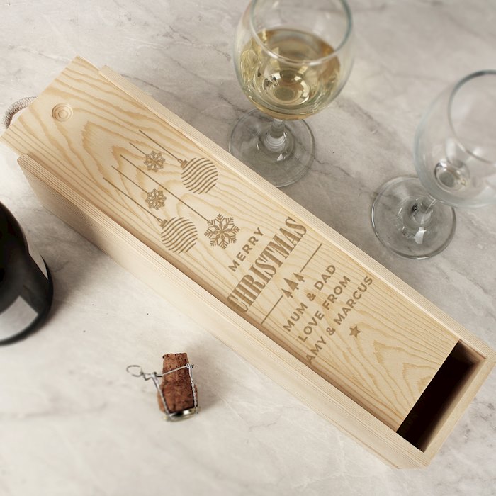 Personalised Christmas Wooden Wine Box